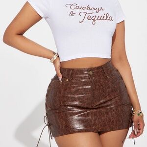 leather mini skirt
